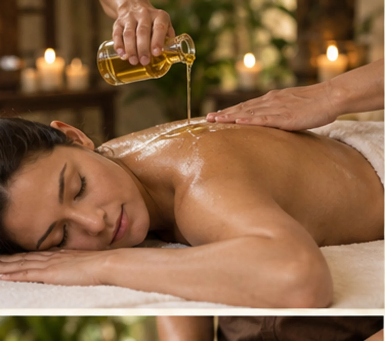Aroma Massage illustrated in our spa brochure