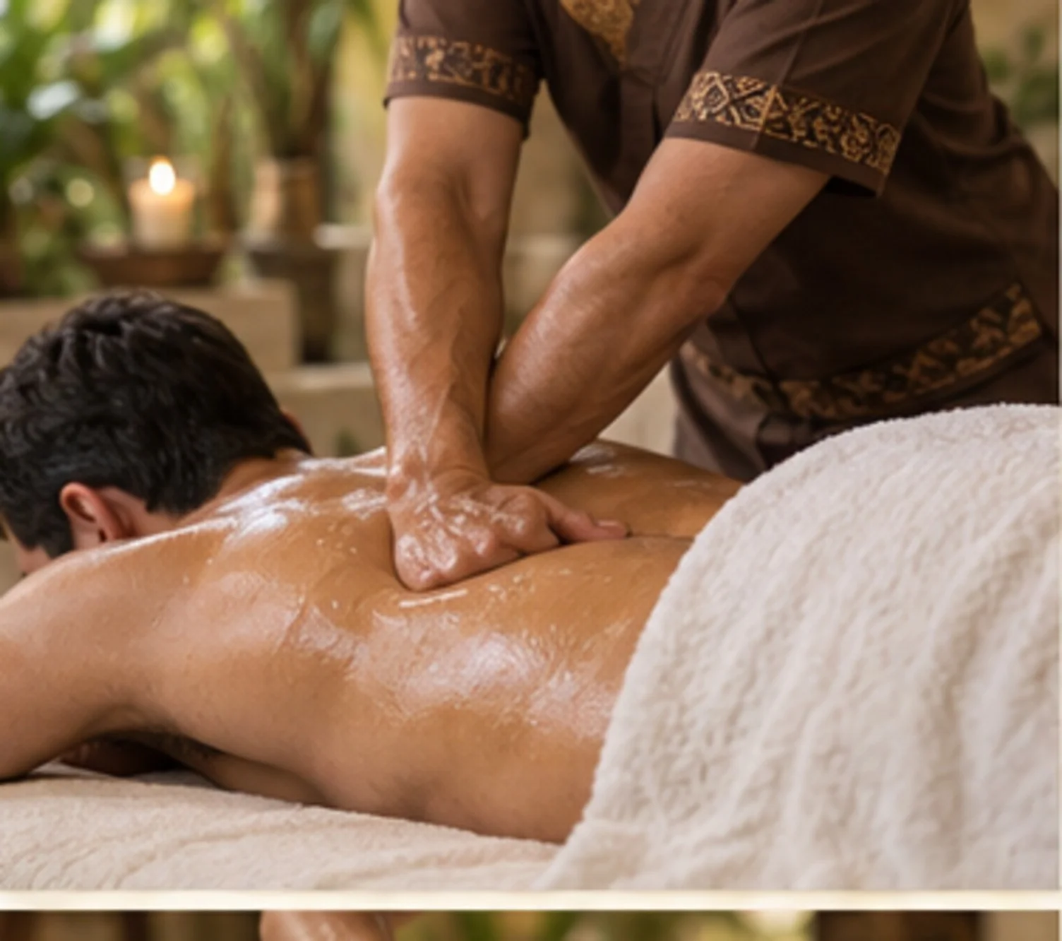Deep Tissue Massage illustrated in our spa brochure